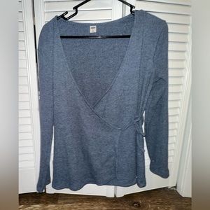 Old Navy blue long sleeve blouse with side tie